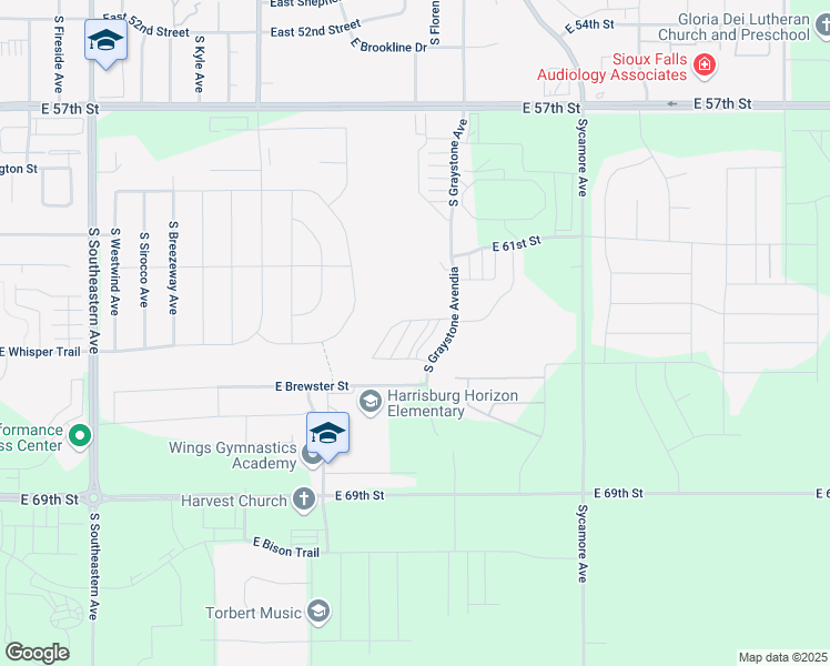 map of restaurants, bars, coffee shops, grocery stores, and more near 5405 South Graystone Avenue in Sioux Falls