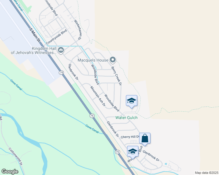 map of restaurants, bars, coffee shops, grocery stores, and more near 3259-3427 Flowing Wells Dr in Hailey