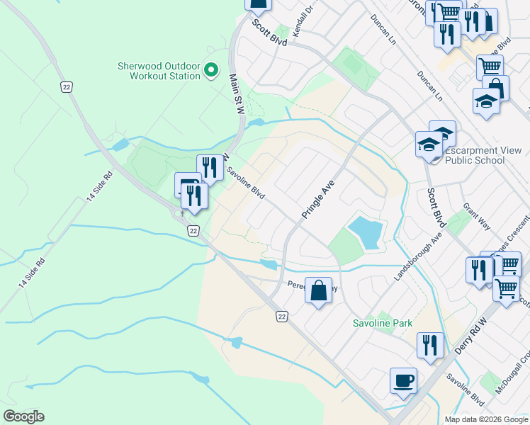 map of restaurants, bars, coffee shops, grocery stores, and more near 468 Coombs Court in Milton
