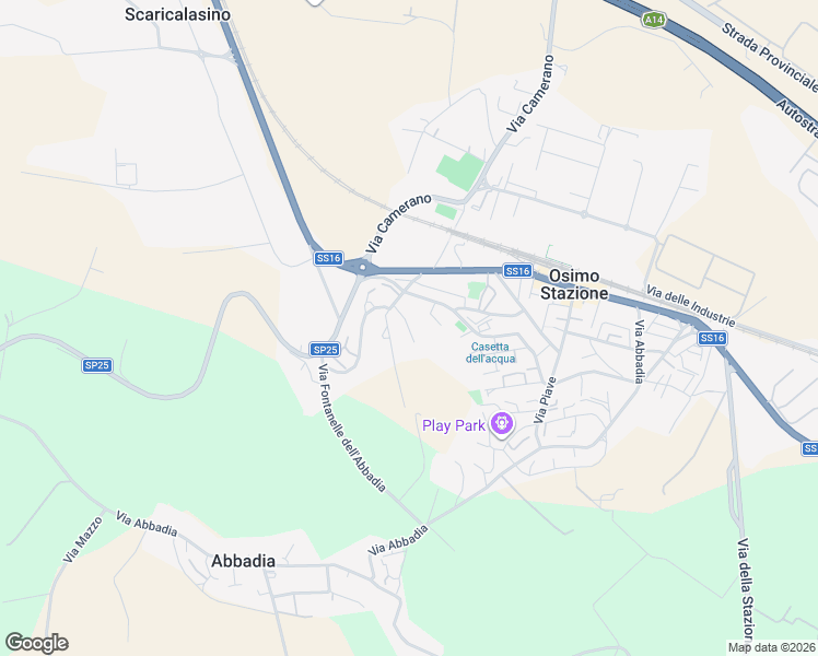 map of restaurants, bars, coffee shops, grocery stores, and more near 7 Via Ippolito Nievo in Osimo Stazione