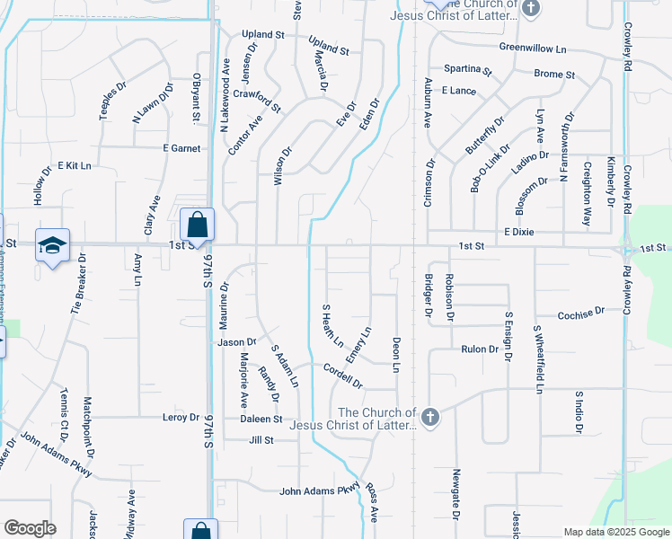 map of restaurants, bars, coffee shops, grocery stores, and more near 200 South Heath Lane in Idaho Falls
