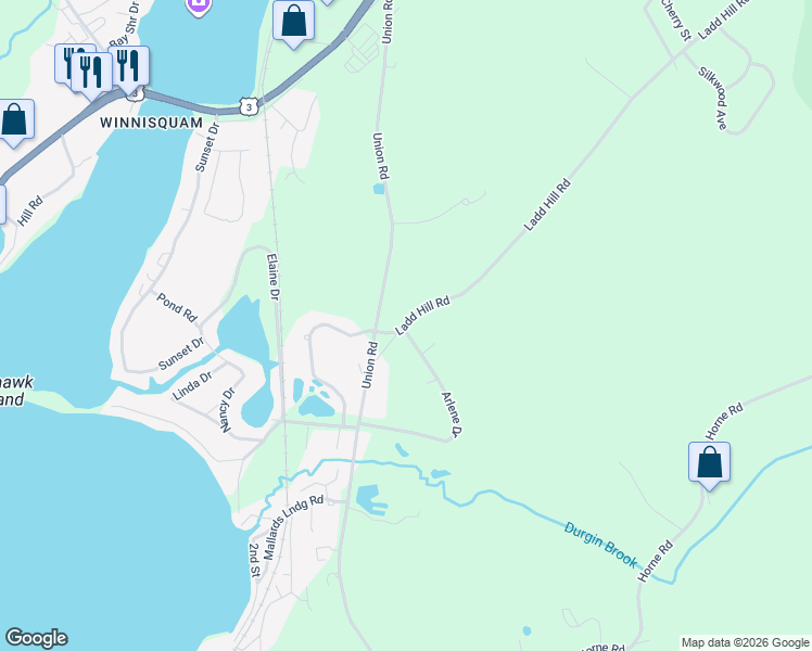 map of restaurants, bars, coffee shops, grocery stores, and more near 345 Ladd Hill Rd in Belmont
