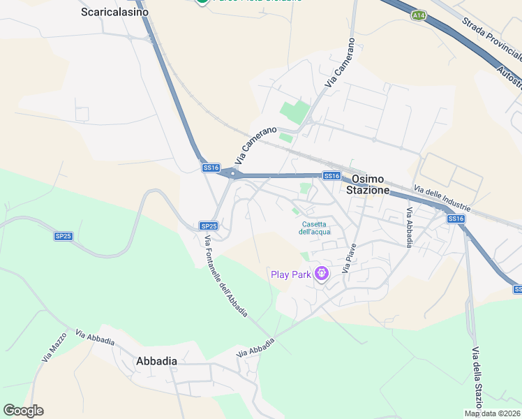 map of restaurants, bars, coffee shops, grocery stores, and more near 7 Via Ippolito Nievo in Osimo Stazione