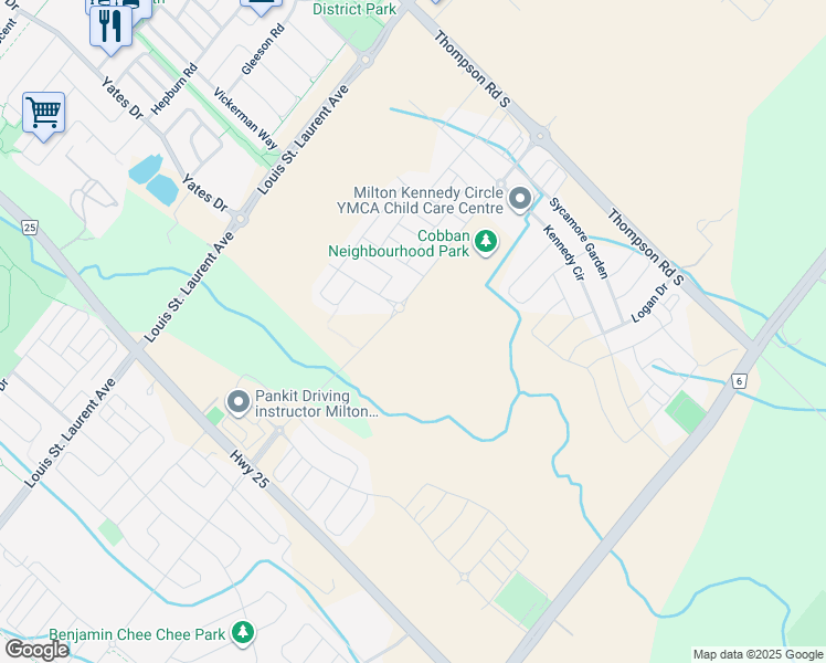 map of restaurants, bars, coffee shops, grocery stores, and more near 750 Whitlock Avenue in Milton