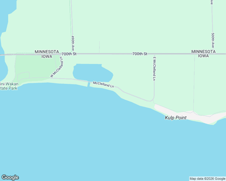 map of restaurants, bars, coffee shops, grocery stores, and more near 24985-25499 McClelland Lane in Spirit Lake