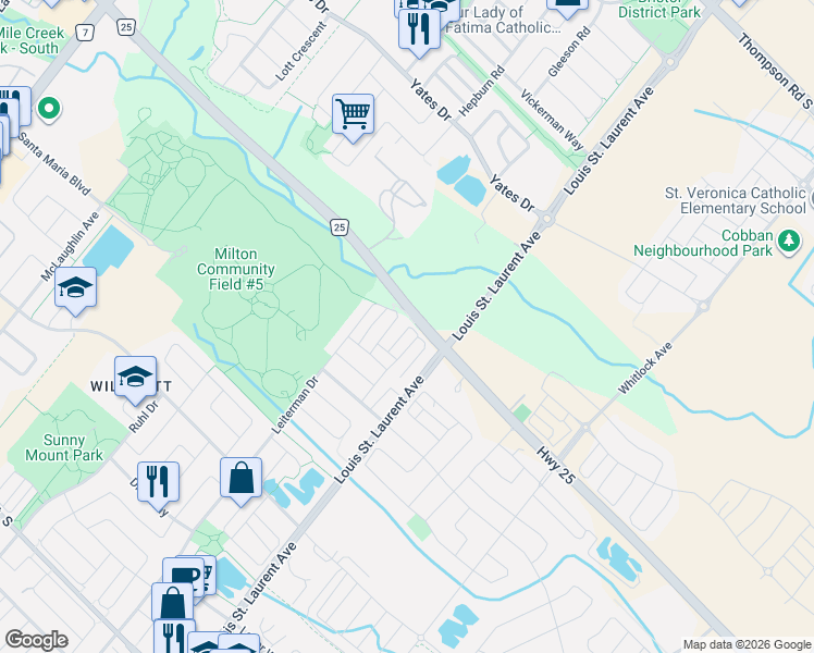 map of restaurants, bars, coffee shops, grocery stores, and more near 935 Nadalin Heights in Milton