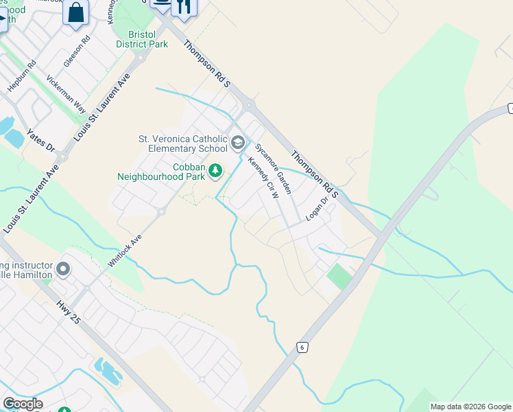 map of restaurants, bars, coffee shops, grocery stores, and more near 1387 Buckhorn Garden in Milton