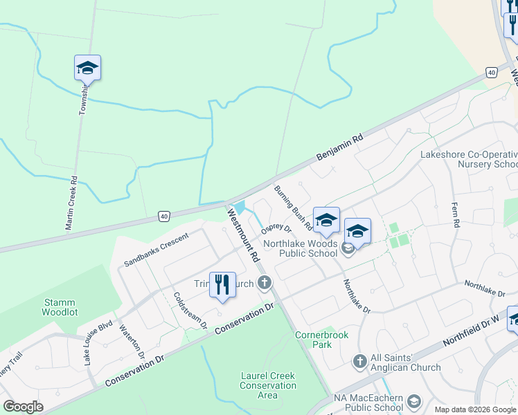 map of restaurants, bars, coffee shops, grocery stores, and more near 661 B Jacob Lane in Waterloo