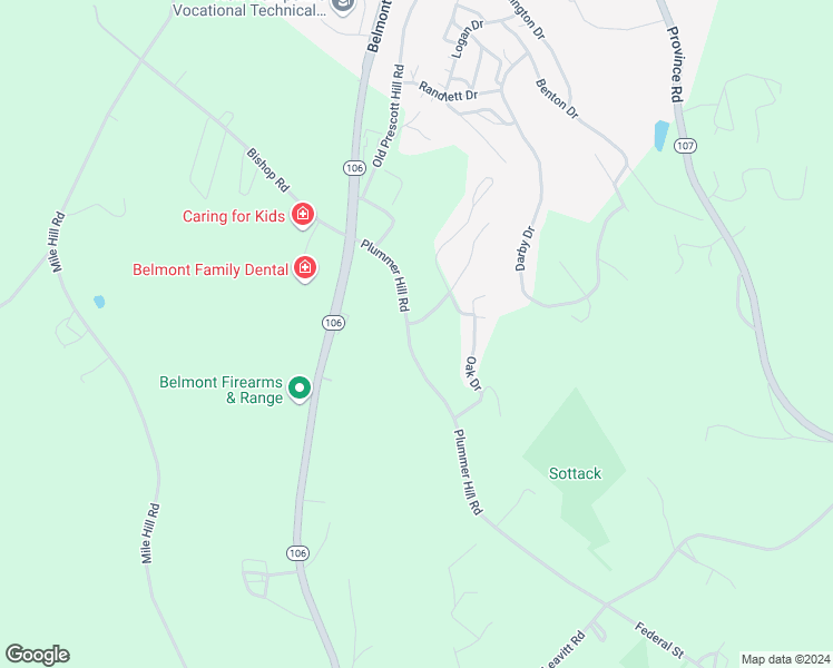 map of restaurants, bars, coffee shops, grocery stores, and more near 56 Plummer Hill Road in Belmont