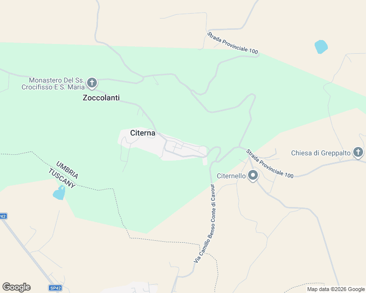 map of restaurants, bars, coffee shops, grocery stores, and more near Passeggiata dei Capitani Del Popolo in Citerna