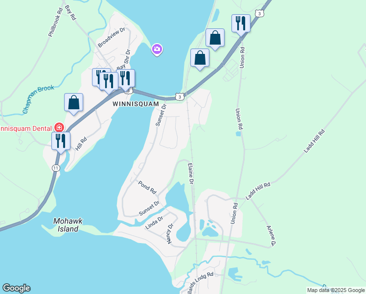 map of restaurants, bars, coffee shops, grocery stores, and more near 23 Timothy Drive in Belmont