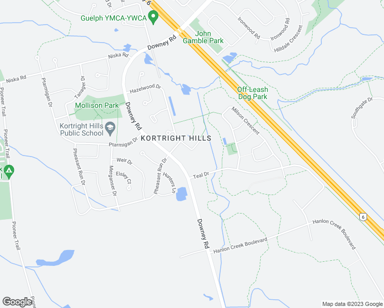 map of restaurants, bars, coffee shops, grocery stores, and more near 69 Hazelwood Drive in Guelph