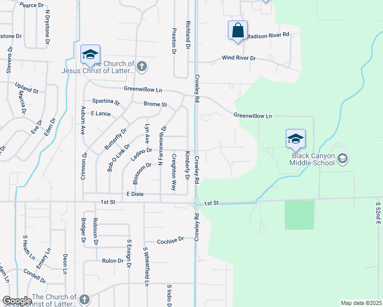 map of restaurants, bars, coffee shops, grocery stores, and more near 4464 Ladino Drive in Idaho Falls