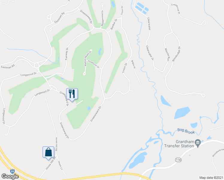 map of restaurants, bars, coffee shops, grocery stores, and more near 5 Troon Drive in Grantham