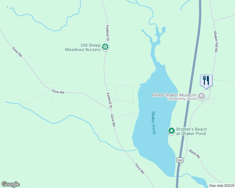 map of restaurants, bars, coffee shops, grocery stores, and more near 13 Federal Street in Alfred
