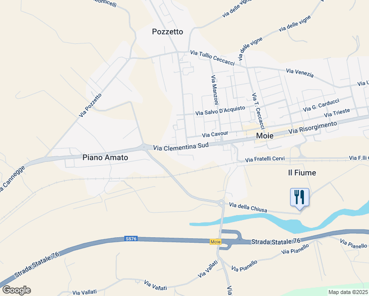 map of restaurants, bars, coffee shops, grocery stores, and more near 26 Via Giotto in Moie