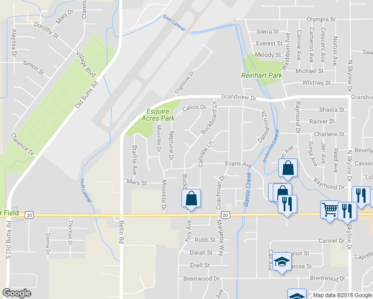 map of restaurants, bars, coffee shops, grocery stores, and more near 815 Buckboard Lane in Idaho Falls