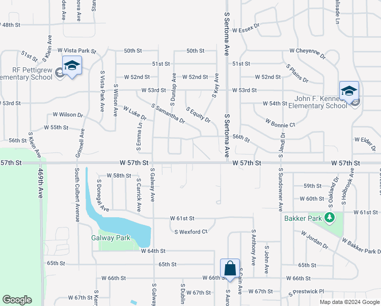 map of restaurants, bars, coffee shops, grocery stores, and more near 4902 South Dunlap Court in Sioux Falls