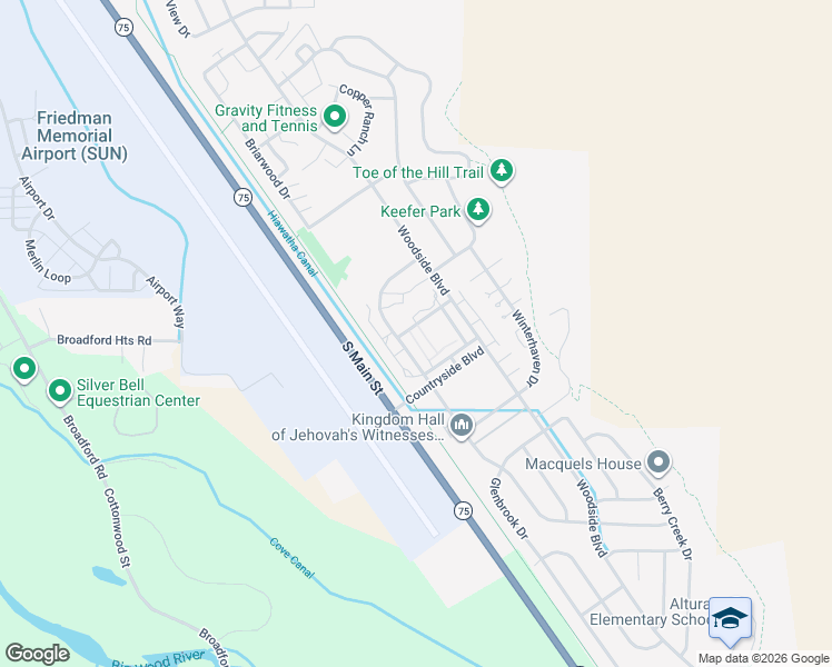 map of restaurants, bars, coffee shops, grocery stores, and more near 870 Maple Leaf Drive in Hailey