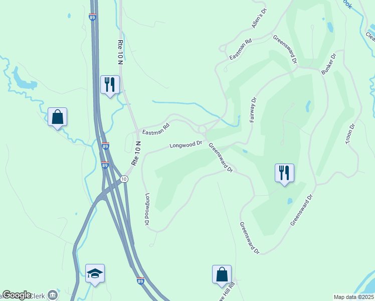 map of restaurants, bars, coffee shops, grocery stores, and more near 7 Longwood Drive in Grantham
