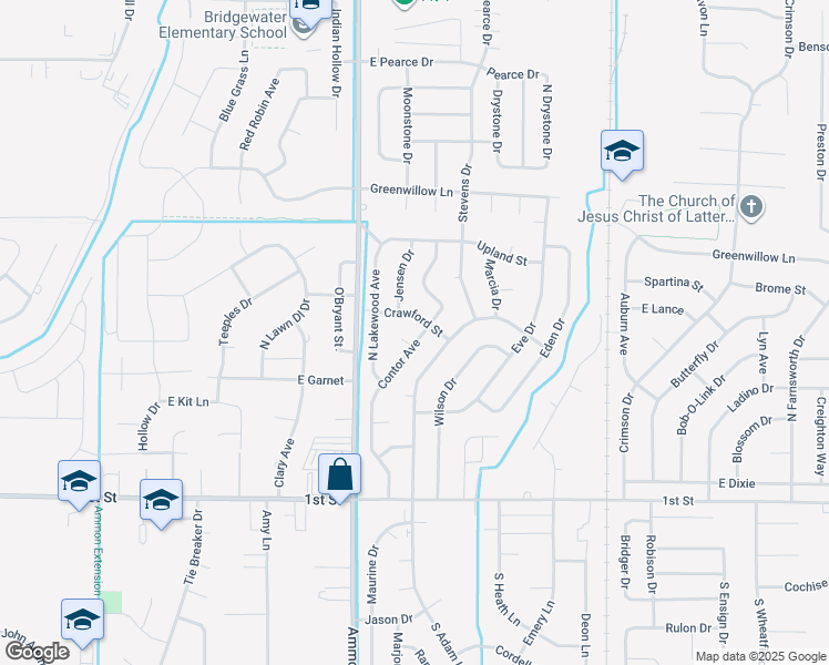map of restaurants, bars, coffee shops, grocery stores, and more near 3625 Crawford St in Idaho Falls