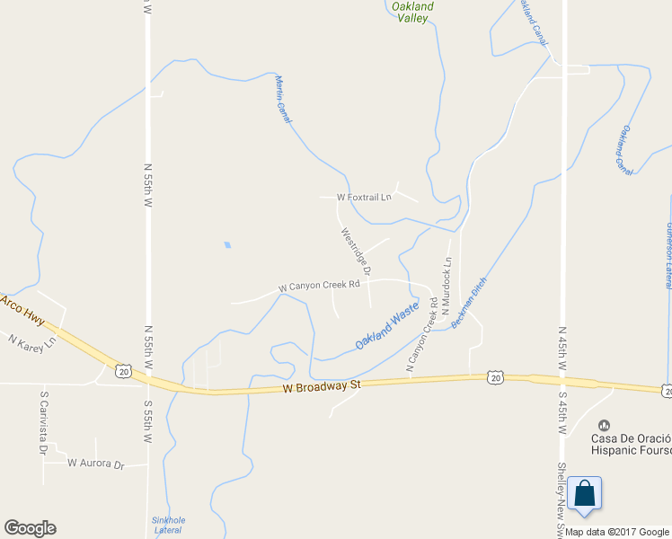 map of restaurants, bars, coffee shops, grocery stores, and more near 5050 West Canyon Creek Road in Idaho Falls