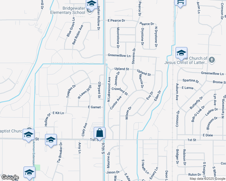 map of restaurants, bars, coffee shops, grocery stores, and more near 3562 Crawford Street in Idaho Falls