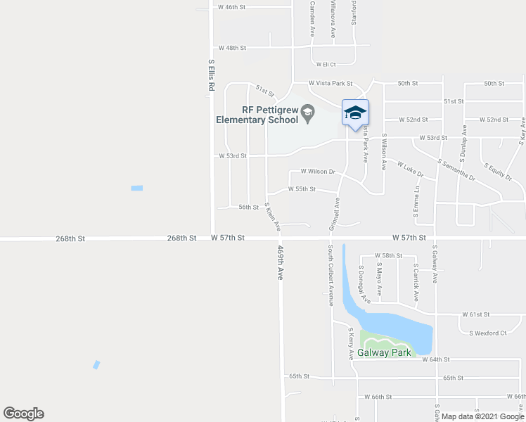 map of restaurants, bars, coffee shops, grocery stores, and more near 8203 West 56th Street in Sioux Falls