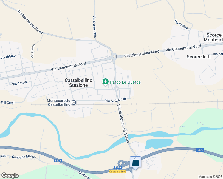 map of restaurants, bars, coffee shops, grocery stores, and more near 54 Viale Papa Giovanni XXIII in Castelbellino Stazione