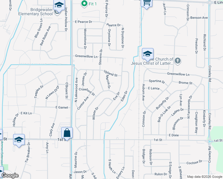 map of restaurants, bars, coffee shops, grocery stores, and more near 661 Marcia Drive in Idaho Falls