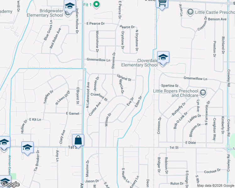map of restaurants, bars, coffee shops, grocery stores, and more near 636 Stevens Drive in Idaho Falls
