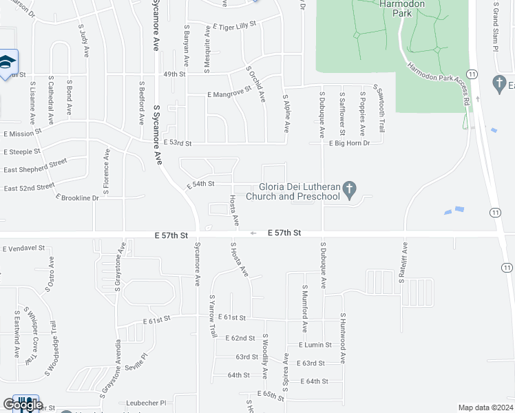 map of restaurants, bars, coffee shops, grocery stores, and more near 4812 South Hosta Avenue in Sioux Falls
