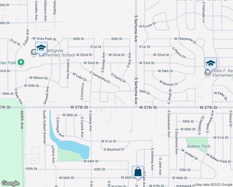 map of restaurants, bars, coffee shops, grocery stores, and more near 56th Street in Sioux Falls