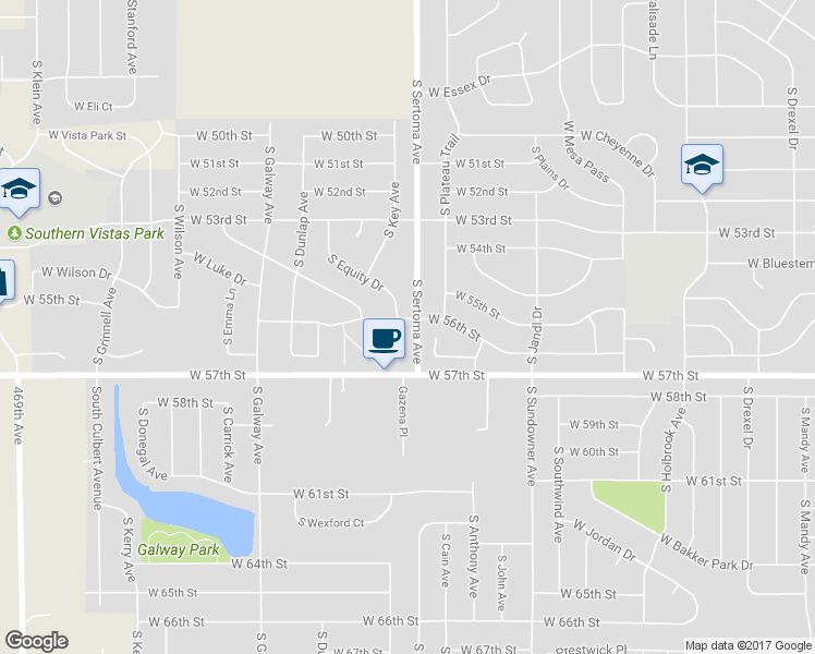 map of restaurants, bars, coffee shops, grocery stores, and more near 7013 South Sertoma Avenue in Sioux Falls