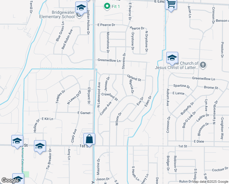 map of restaurants, bars, coffee shops, grocery stores, and more near 3625 Crawford St in Idaho Falls