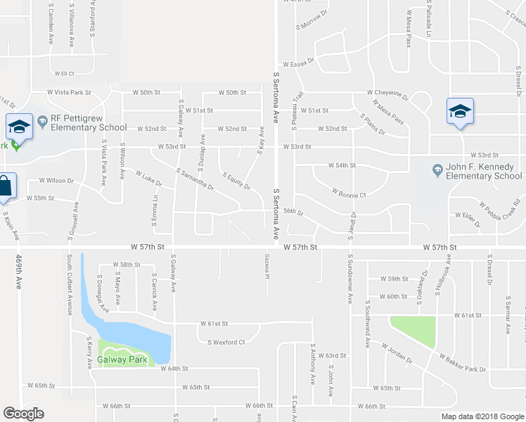 map of restaurants, bars, coffee shops, grocery stores, and more near 7013 South Sertoma Avenue in Sioux Falls