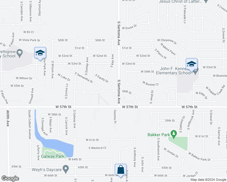map of restaurants, bars, coffee shops, grocery stores, and more near 7003 West 56th Street in Sioux Falls