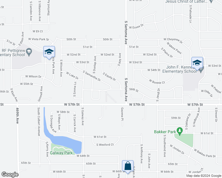 map of restaurants, bars, coffee shops, grocery stores, and more near 7029 56th Street in Sioux Falls