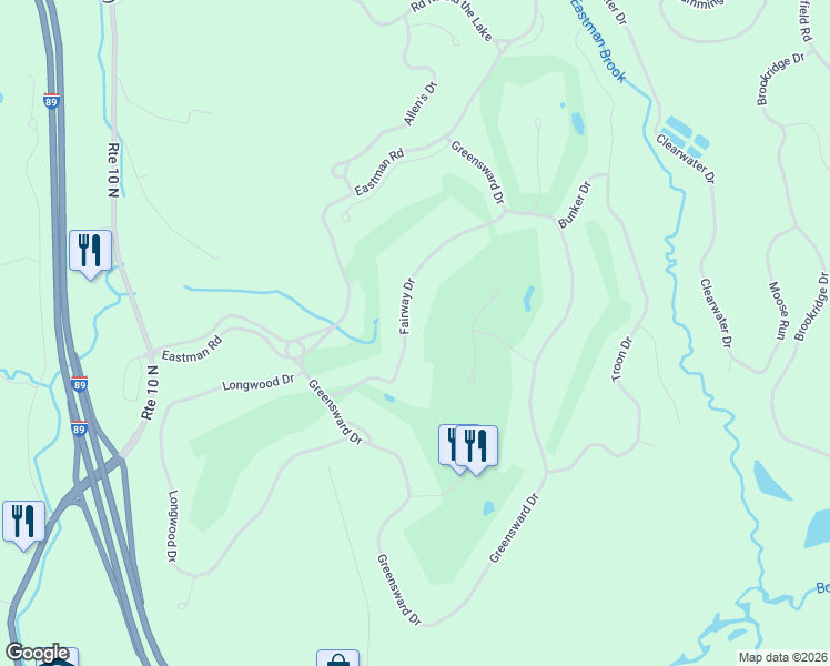 map of restaurants, bars, coffee shops, grocery stores, and more near 26 Fairway Drive in Grantham