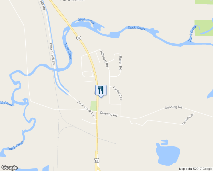 map of restaurants, bars, coffee shops, grocery stores, and more near N6251 Hillcrest Road in Pardeeville