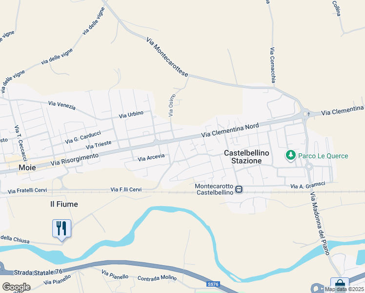 map of restaurants, bars, coffee shops, grocery stores, and more near 1 Via B. Buozzi in Castelbellino Stazione