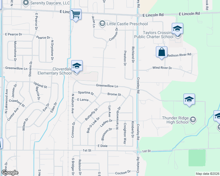 map of restaurants, bars, coffee shops, grocery stores, and more near 4300 Greenwillow Lane in Idaho Falls