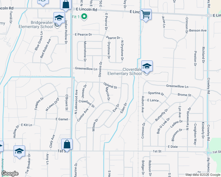 map of restaurants, bars, coffee shops, grocery stores, and more near 3780 Upland Street in Idaho Falls