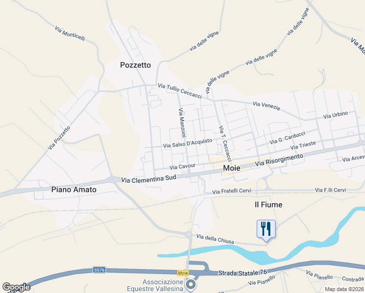 map of restaurants, bars, coffee shops, grocery stores, and more near 21 Via Salvo D'Acquisto in Moie