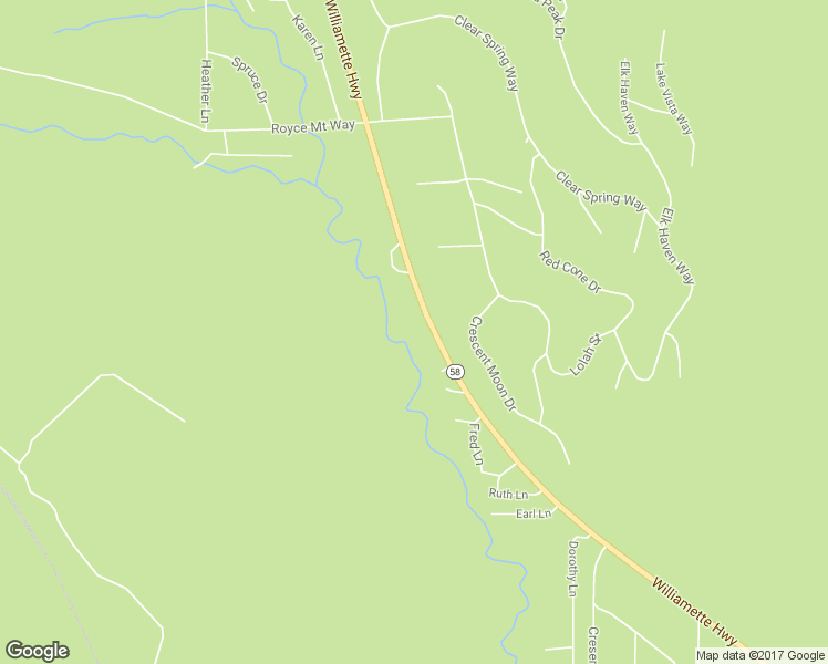map of restaurants, bars, coffee shops, grocery stores, and more near 19100 Oregon 58 in Crescent