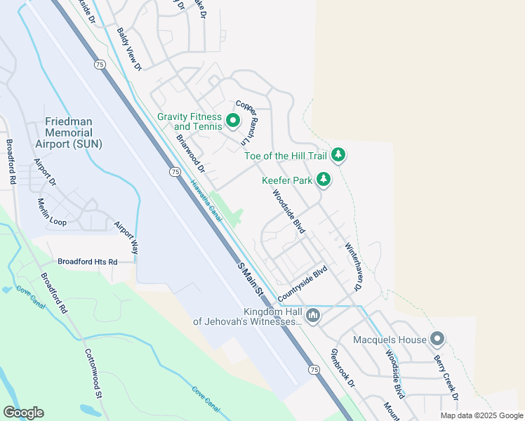 map of restaurants, bars, coffee shops, grocery stores, and more near 851 Shenandoah Drive in Hailey
