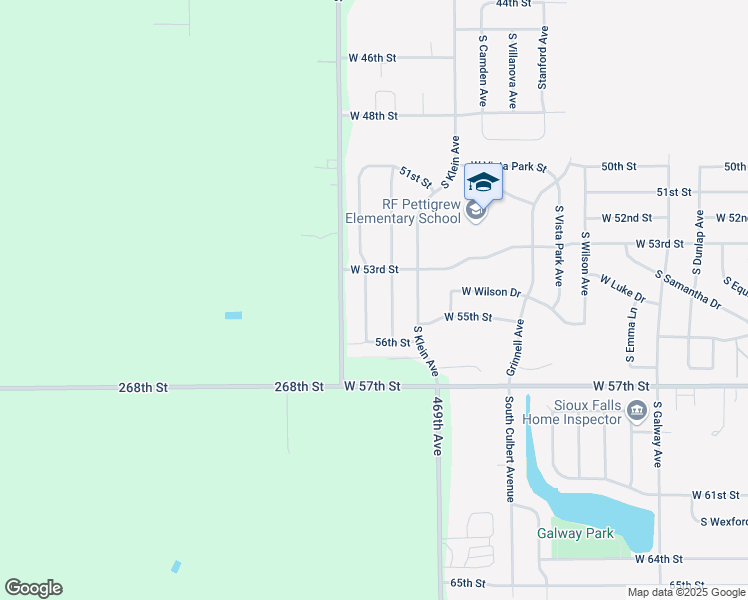 map of restaurants, bars, coffee shops, grocery stores, and more near 4704 South Tribbey Trail in Sioux Falls