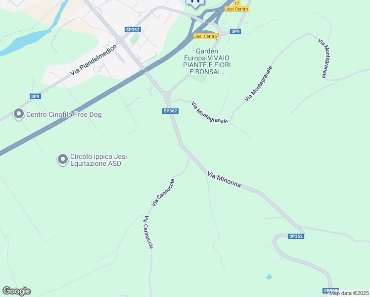 map of restaurants, bars, coffee shops, grocery stores, and more near 11 Via Minonna in Provincia di Ancona