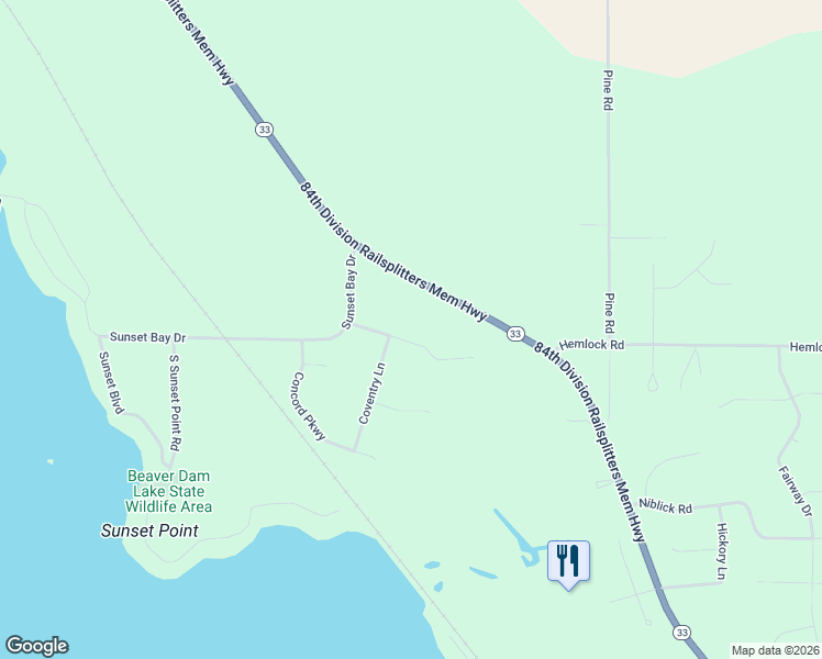 map of restaurants, bars, coffee shops, grocery stores, and more near W9056 Heritage Hills Rd in Beaver Dam