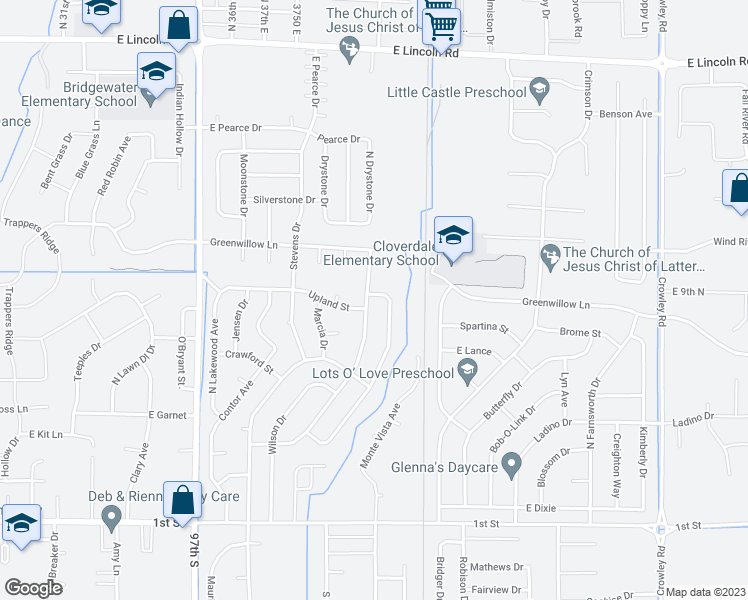 map of restaurants, bars, coffee shops, grocery stores, and more near 895 Eve Drive in Idaho Falls
